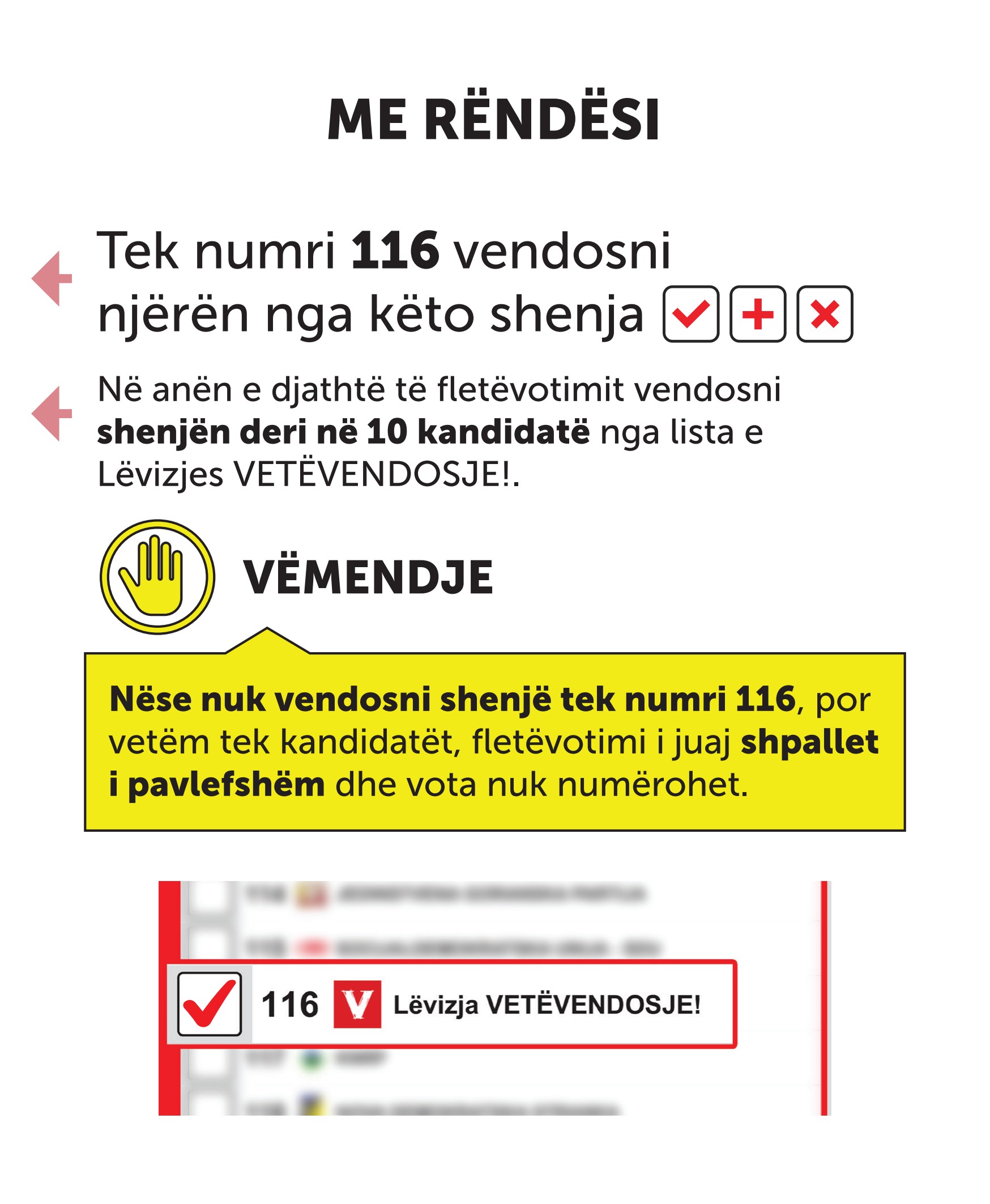 Udhëzues si të votosh — shenjo 116 dhe 82
